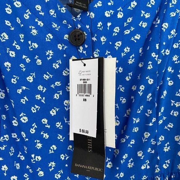NEW Banana Republic XS Blue Floral Patterned Lightweight Stylish Sundress - Picture 10 of 10